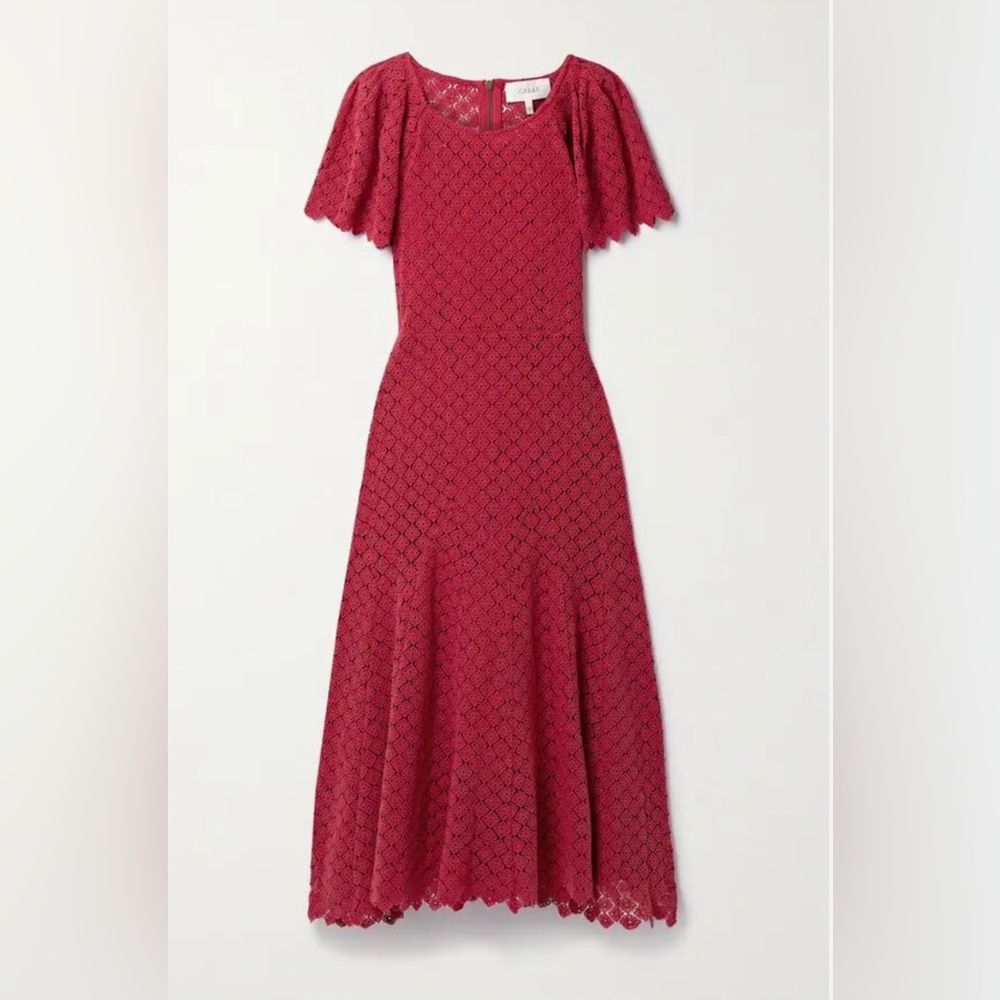 THE GREAT. Red Harmony Midi Dress